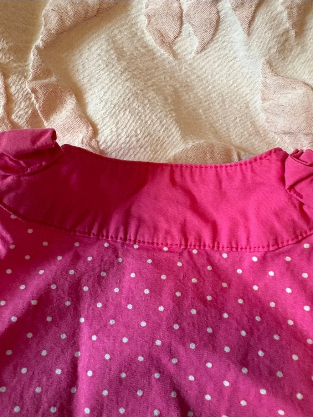 Gymboree Bright Pink Polka Dot Button Dress
